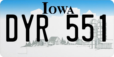 IA license plate DYR551