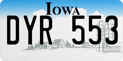IA license plate DYR553