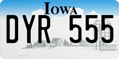 IA license plate DYR555