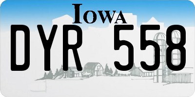 IA license plate DYR558