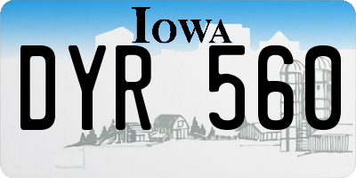 IA license plate DYR560