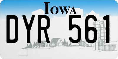 IA license plate DYR561