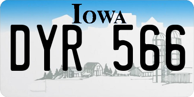 IA license plate DYR566