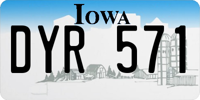 IA license plate DYR571