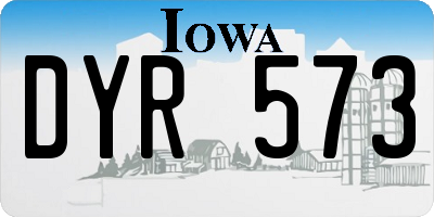 IA license plate DYR573