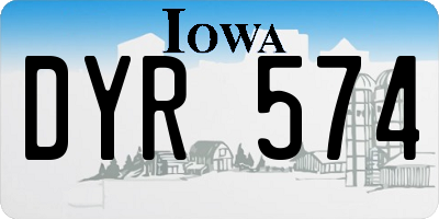 IA license plate DYR574