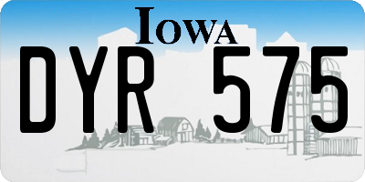 IA license plate DYR575