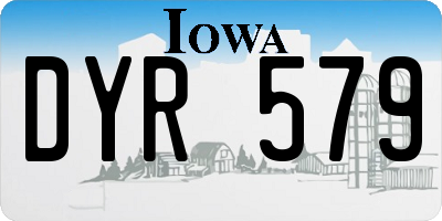 IA license plate DYR579