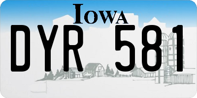 IA license plate DYR581