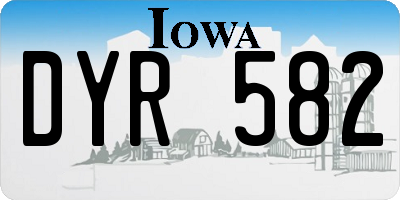 IA license plate DYR582