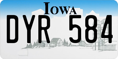 IA license plate DYR584