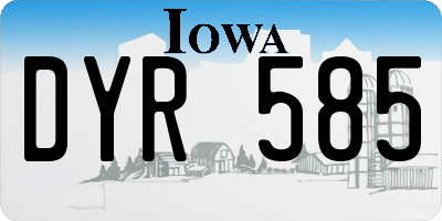 IA license plate DYR585