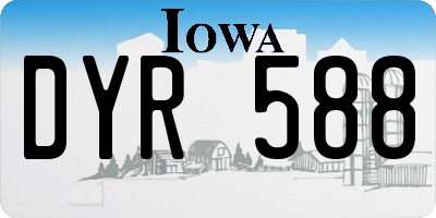 IA license plate DYR588