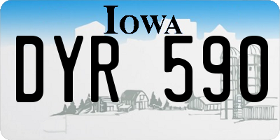 IA license plate DYR590