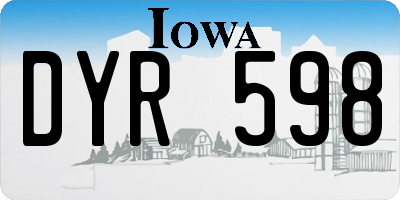 IA license plate DYR598
