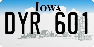 IA license plate DYR601