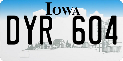 IA license plate DYR604