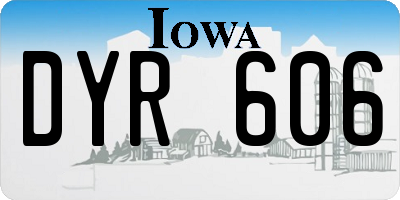 IA license plate DYR606