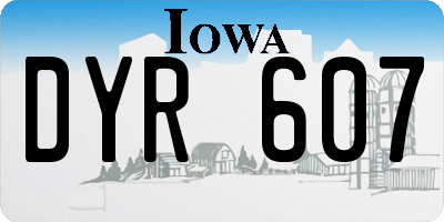 IA license plate DYR607