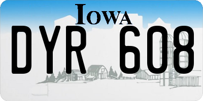 IA license plate DYR608