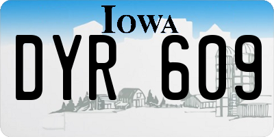 IA license plate DYR609