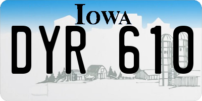 IA license plate DYR610