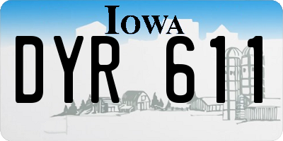 IA license plate DYR611