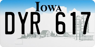 IA license plate DYR617