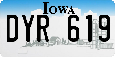 IA license plate DYR619