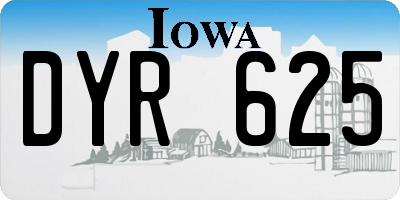 IA license plate DYR625