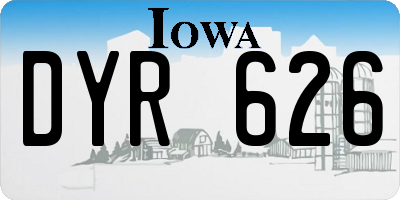 IA license plate DYR626