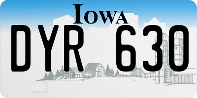 IA license plate DYR630