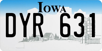 IA license plate DYR631
