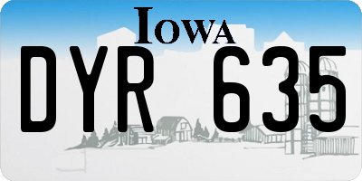 IA license plate DYR635