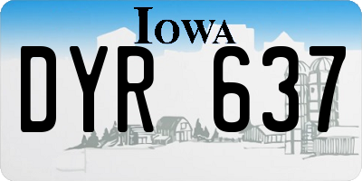 IA license plate DYR637