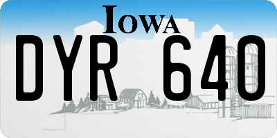 IA license plate DYR640