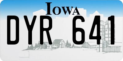 IA license plate DYR641