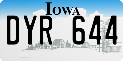 IA license plate DYR644