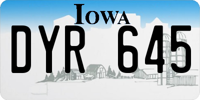 IA license plate DYR645