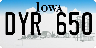 IA license plate DYR650