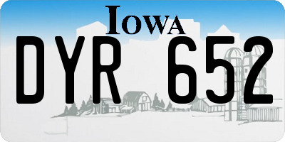 IA license plate DYR652
