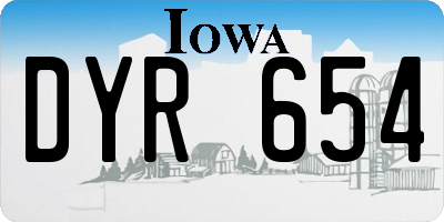 IA license plate DYR654