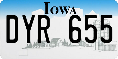 IA license plate DYR655