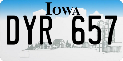 IA license plate DYR657