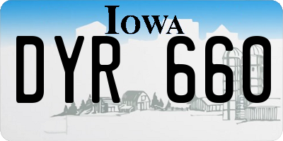 IA license plate DYR660