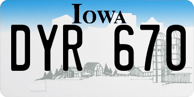 IA license plate DYR670