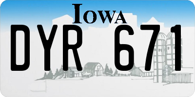 IA license plate DYR671
