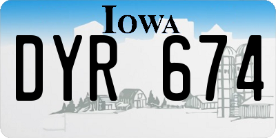 IA license plate DYR674