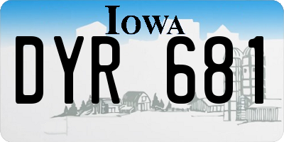 IA license plate DYR681