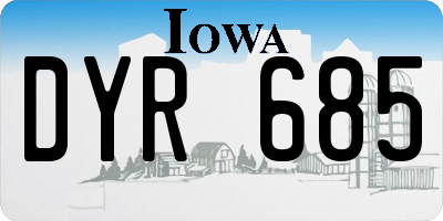 IA license plate DYR685